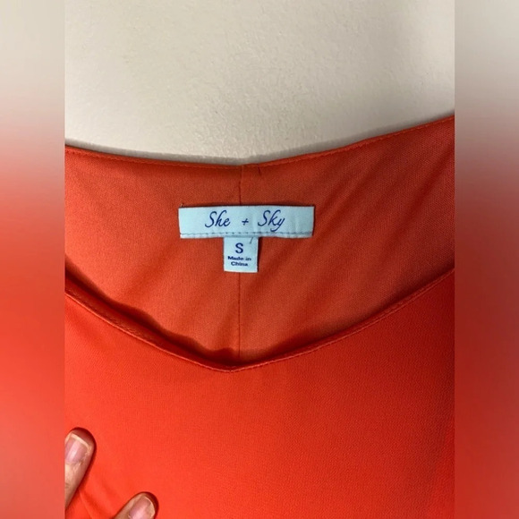 She + Sky Coral Skater Dress - Picture 4 of 9